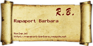 Rapaport Barbara névjegykártya